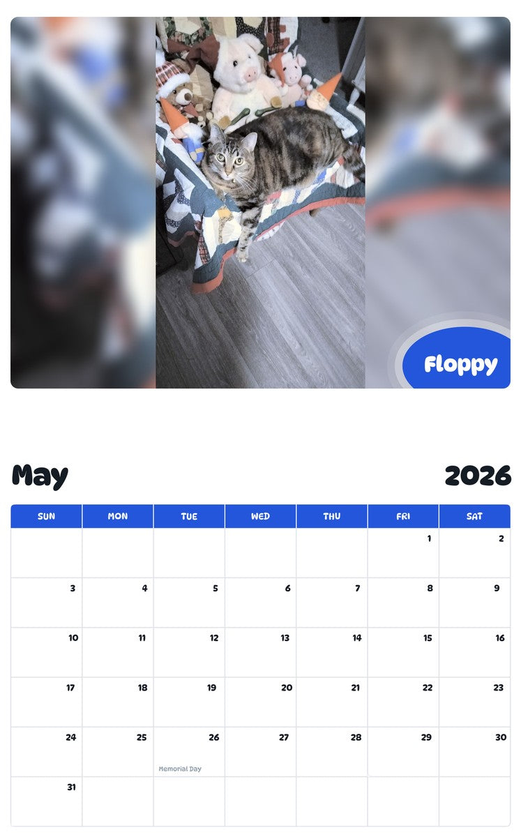 2026 - 2027 Floppy - Pawidols Pet Calendar