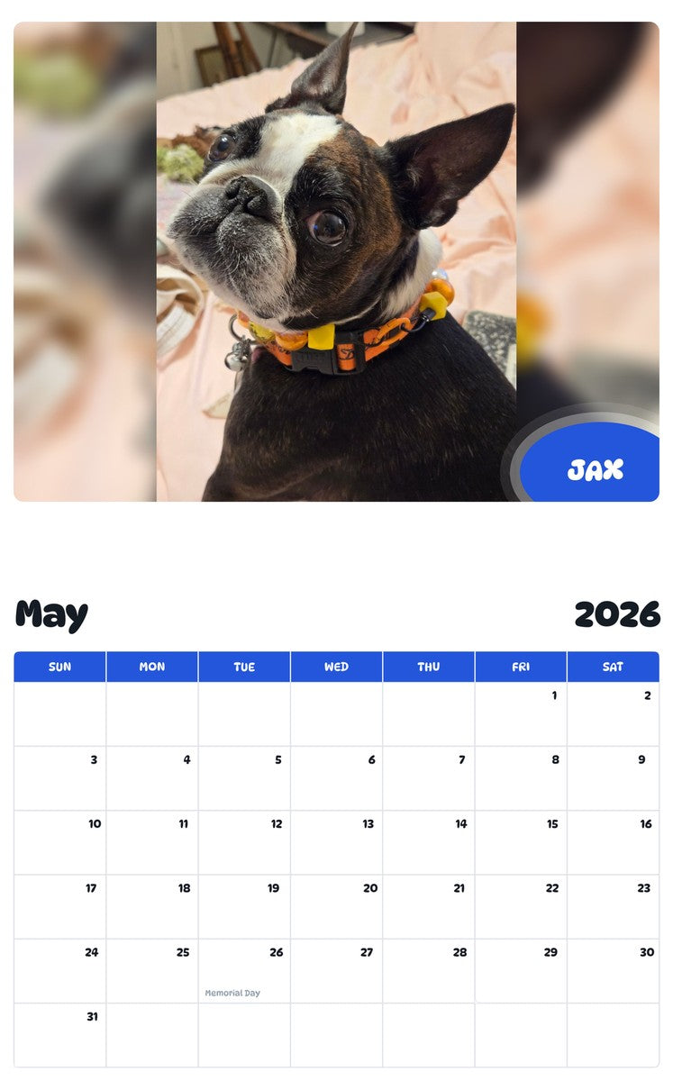 2026 - 2027 JAX - Pawidols Pet Calendar
