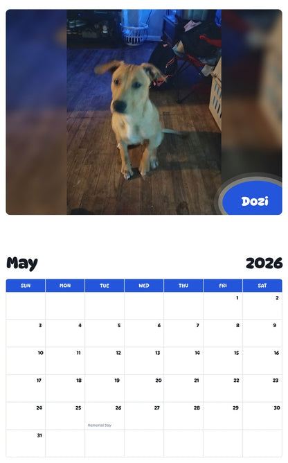 2026 - 2027 Dozi - Pawidols Pet Calendar