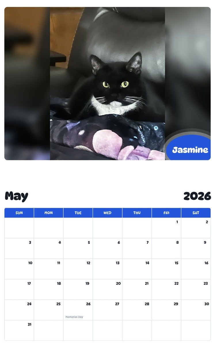 2026 - 2027 Jasmine - Pawidols Pet Calendar