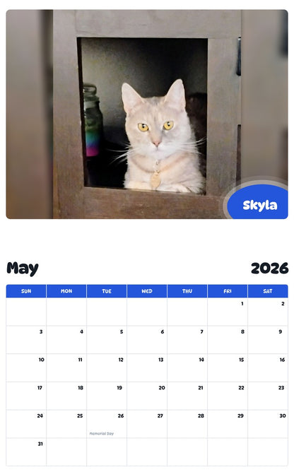 2026 - 2027 Skyla - Pawidols Pet Calendar