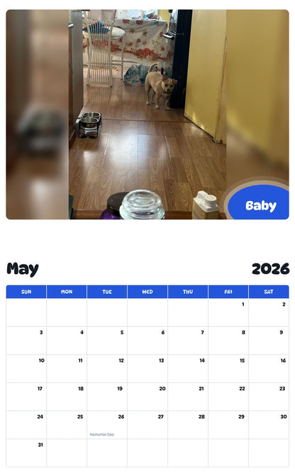 2026 - 2027 Baby - Pawidols Pet Calendar