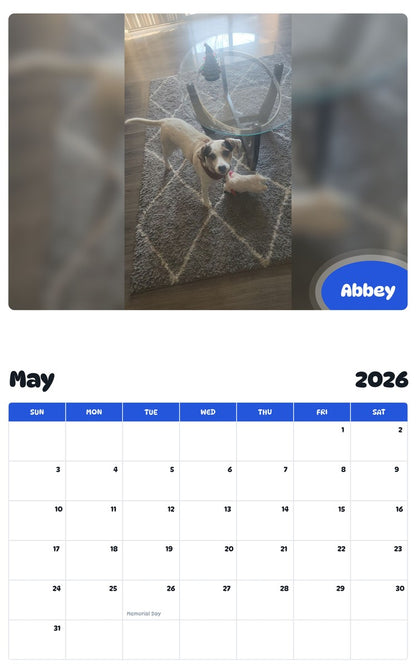 2026 - 2027 Abbey - Pawidols Pet Calendar