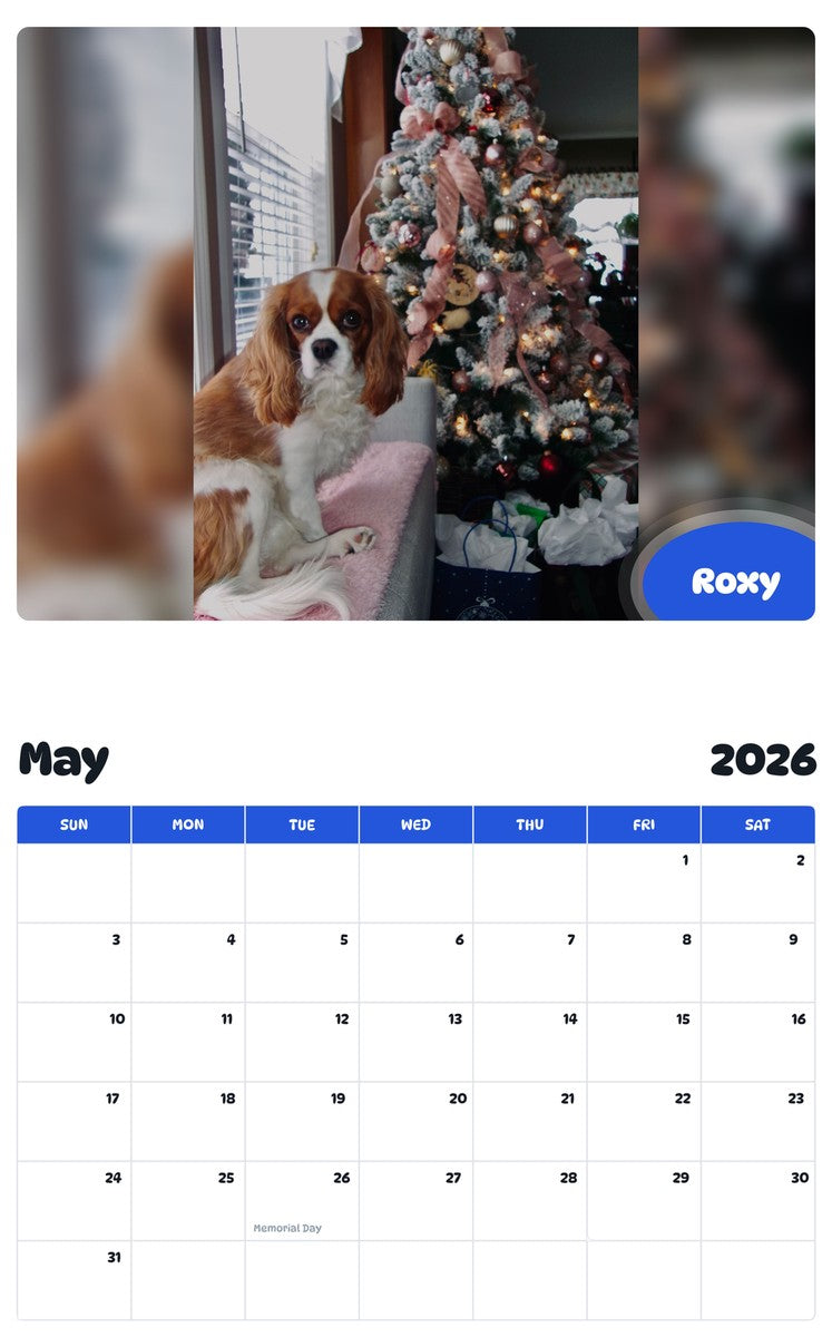 2026 - 2027 Roxy - Pawidols Pet Calendar