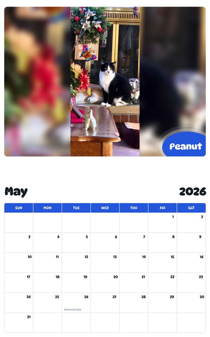 2026 - 2027 Peanut - Pawidols Pet Calendar