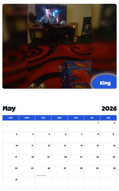 2026 - 2027 King - Pawidols Pet Calendar