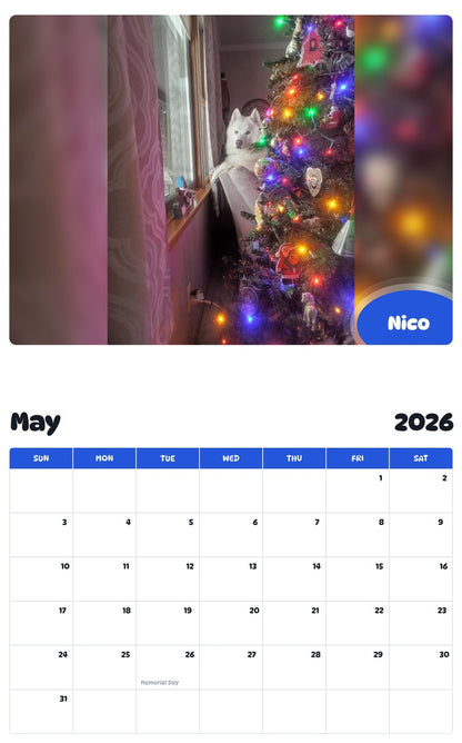 2026 - 2027 Nico - Pawidols Pet Calendar