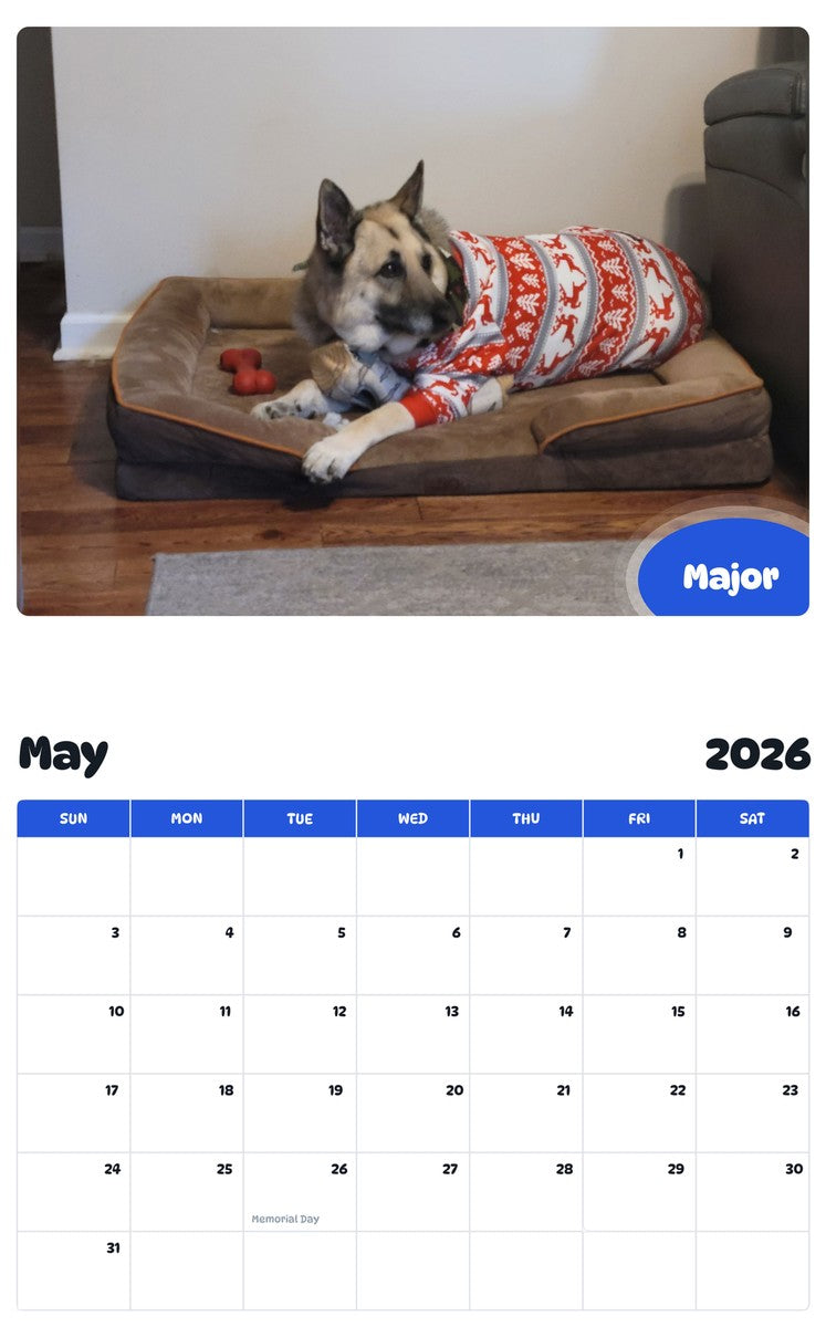 2026 - 2027 Major - Pawidols Pet Calendar