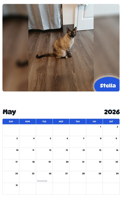 2026 - 2027 Stella - Pawidols Pet Calendar