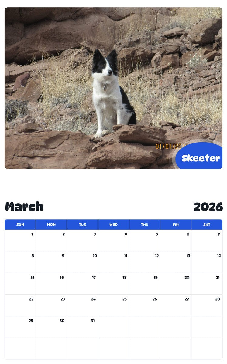 November 2025 - October 2026 Skeeter - Pawidols Pet Calendar