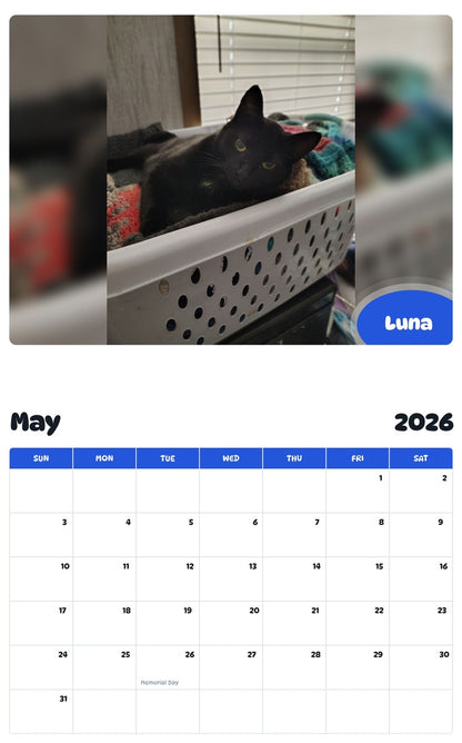 2026 - 2027 Luna - Pawidols Pet Calendar