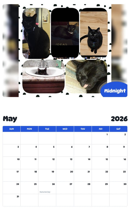 2026 - 2027 Midnight - Pawidols Pet Calendar