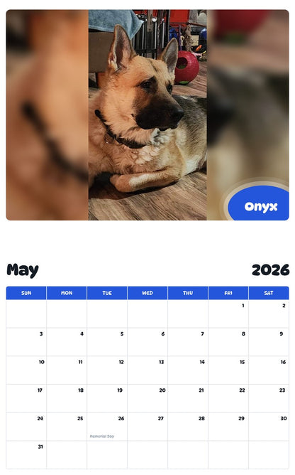 2026 - 2027 Onyx - Pawidols Pet Calendar