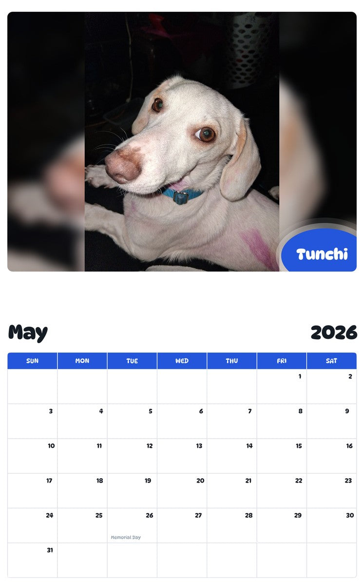 2026 - 2027 Tunchi - Pawidols Pet Calendar