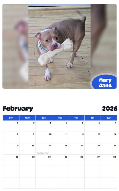 October 2025 - September 2026 Mary Jane - Pawidols Pet Calendar