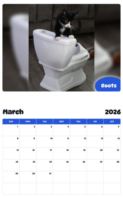 November 2025 - October 2026 Boots - Pawidols Pet Calendar
