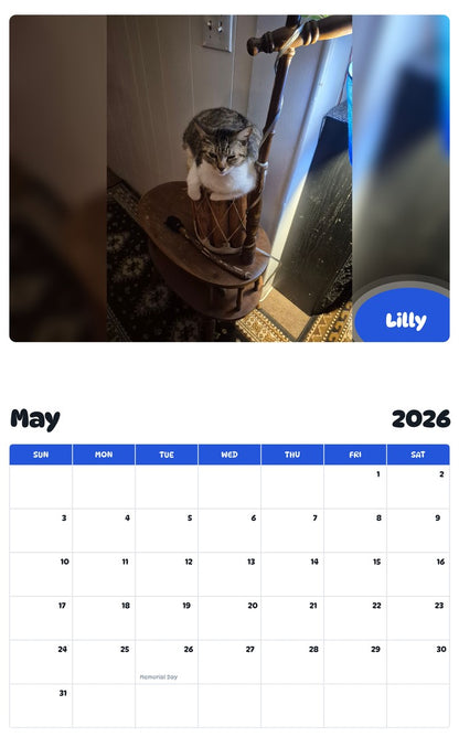 2026 - 2027 Lilly - Pawidols Pet Calendar