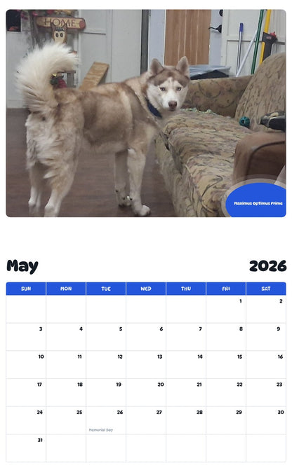 2026 - 2027 Maximus Optimus Prime - Pawidols Pet Calendar