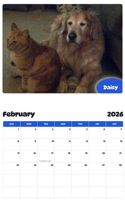 October 2025 - September 2026 Daisy - Pawidols Pet Calendar