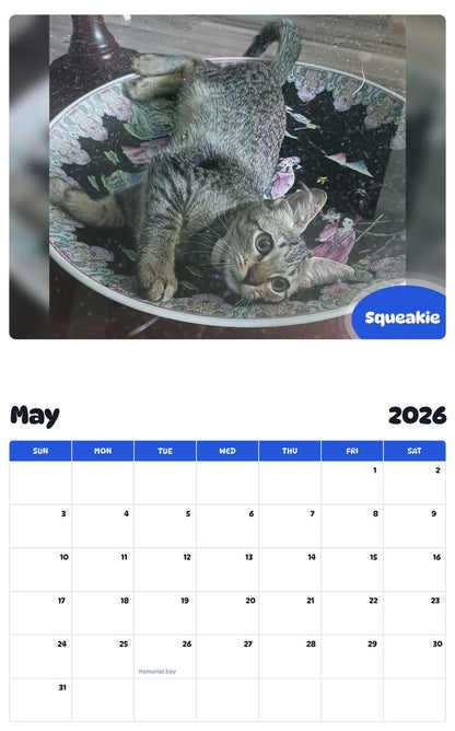2026 - 2027 Squeakie - Pawidols Pet Calendar