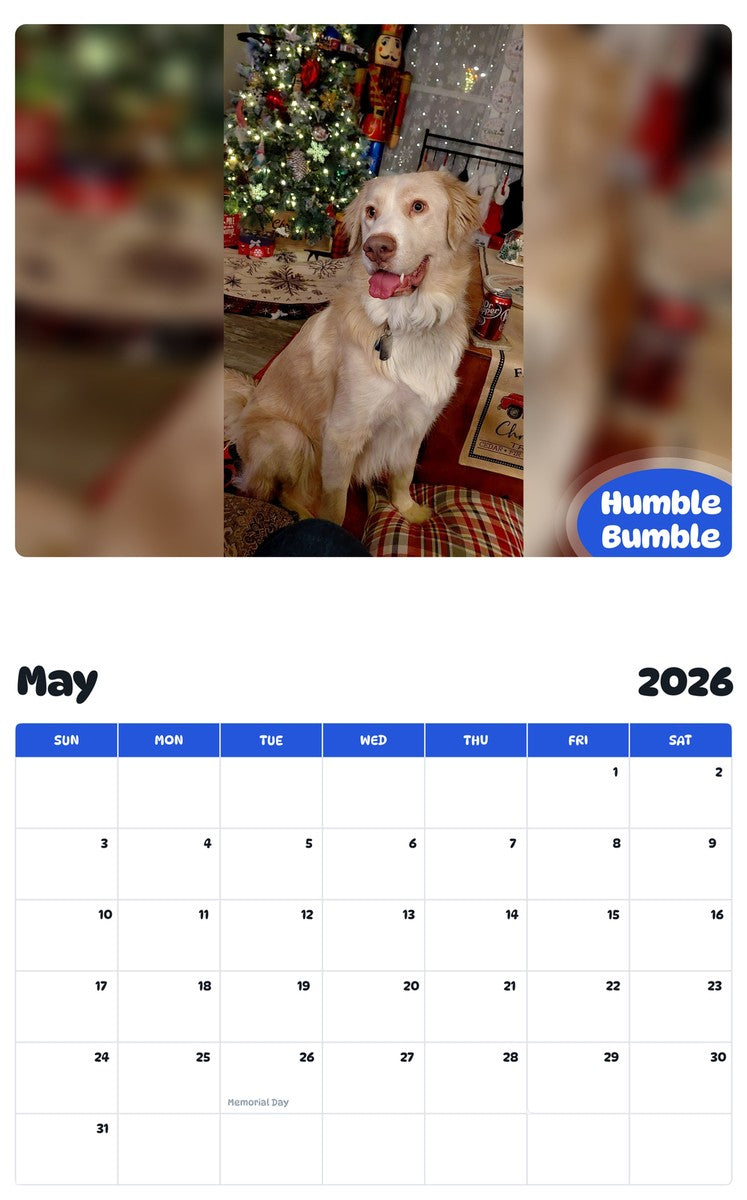 2026 - 2027 Humble Bumble - Pawidols Pet Calendar