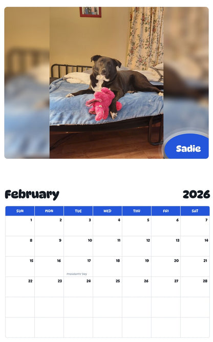 October 2025 - September 2026 Sadie - Pawidols Pet Calendar