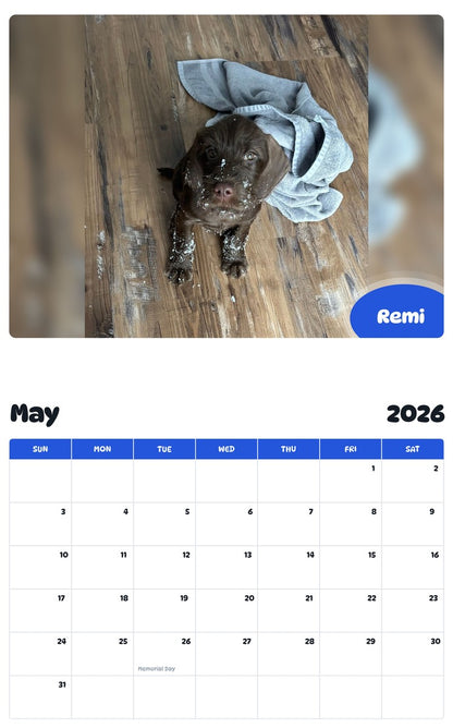2026 - 2027 Remi - Pawidols Pet Calendar
