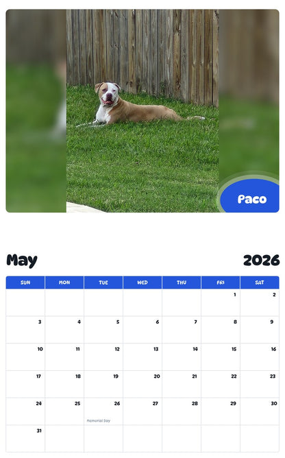 2026 - 2027 Paco - Pawidols Pet Calendar