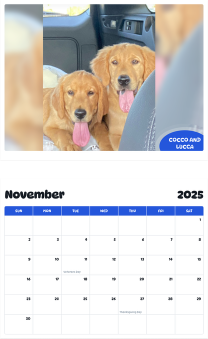 July 2025 - June 2026 Cocco and lucca - Pawidols Pet Calendar
