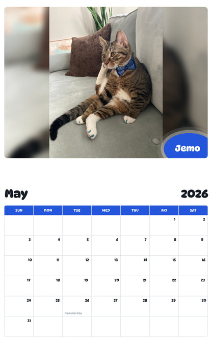 2026 - 2027 Jemo - Pawidols Pet Calendar