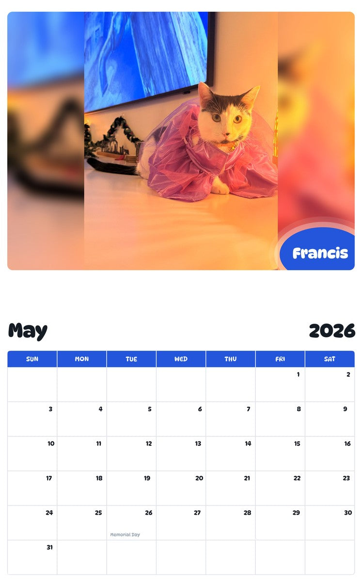 2026 - 2027 Francis - Pawidols Pet Calendar