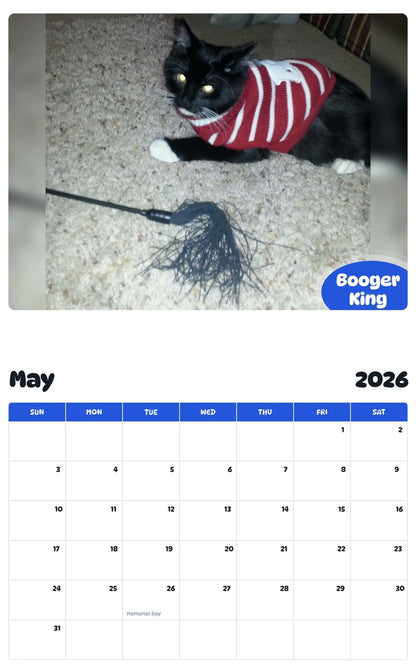 2026 - 2027 Booger King - Pawidols Pet Calendar