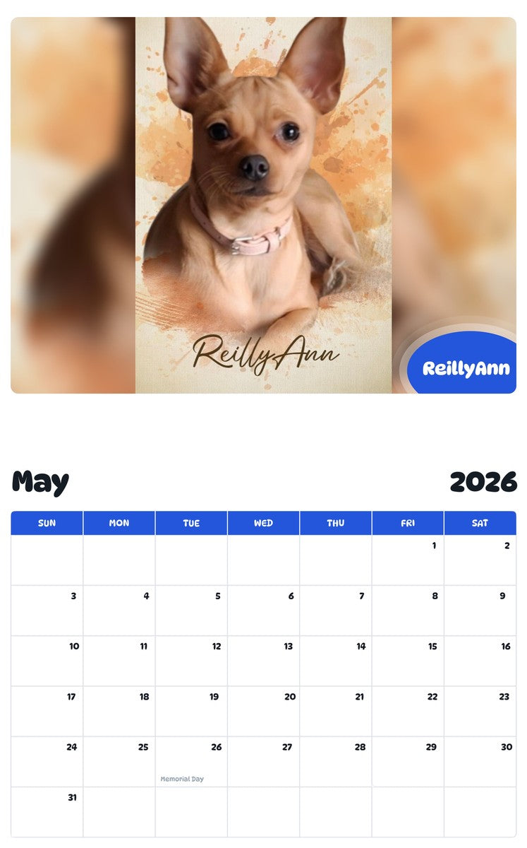 2026 - 2027 ReillyAnn - Pawidols Pet Calendar