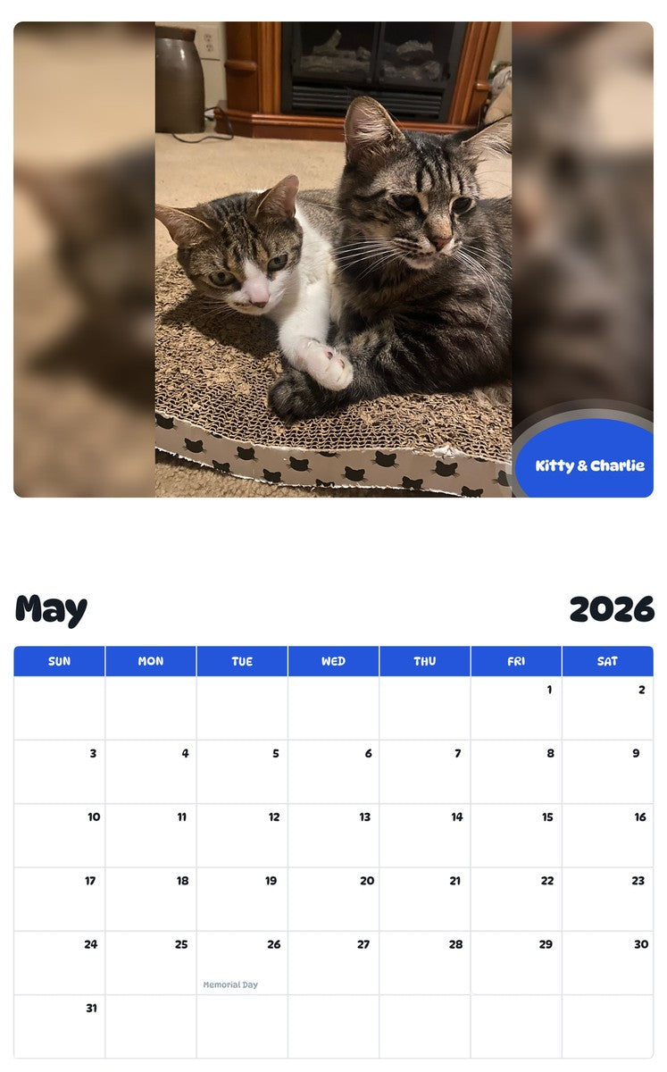 2026 - 2027 Kitty & Charlie - Pawidols Pet Calendar