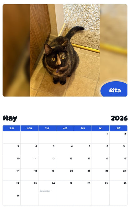 2026 - 2027 Rita - Pawidols Pet Calendar