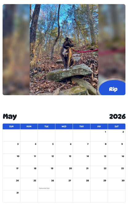 2026 - 2027 Rip - Pawidols Pet Calendar