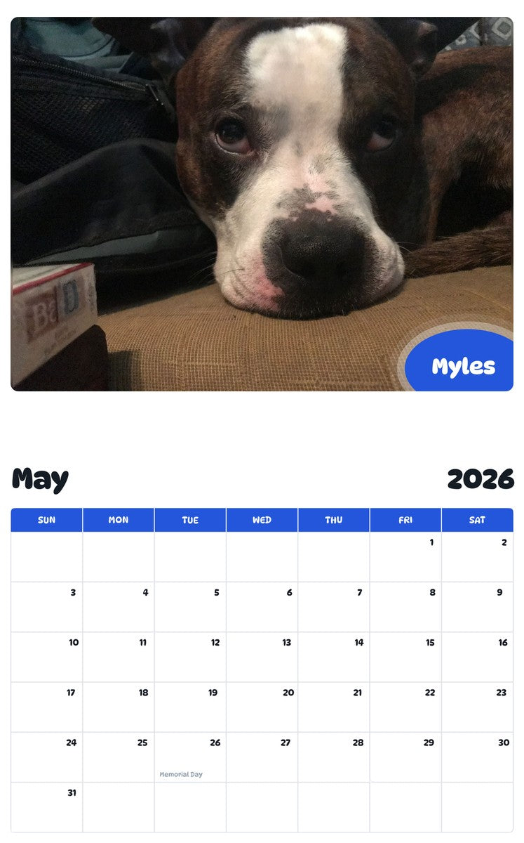 2026 - 2027 Myles - Pawidols Pet Calendar