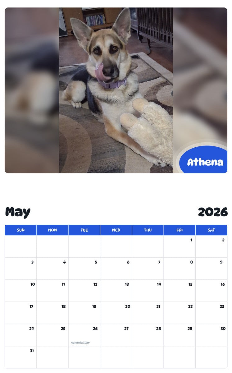 2026 - 2027 Athena - Pawidols Pet Calendar