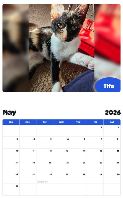 2026 - 2027 Tifa - Pawidols Pet Calendar
