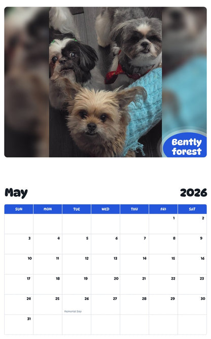 2026 - 2027 Bently forest - Pawidols Pet Calendar
