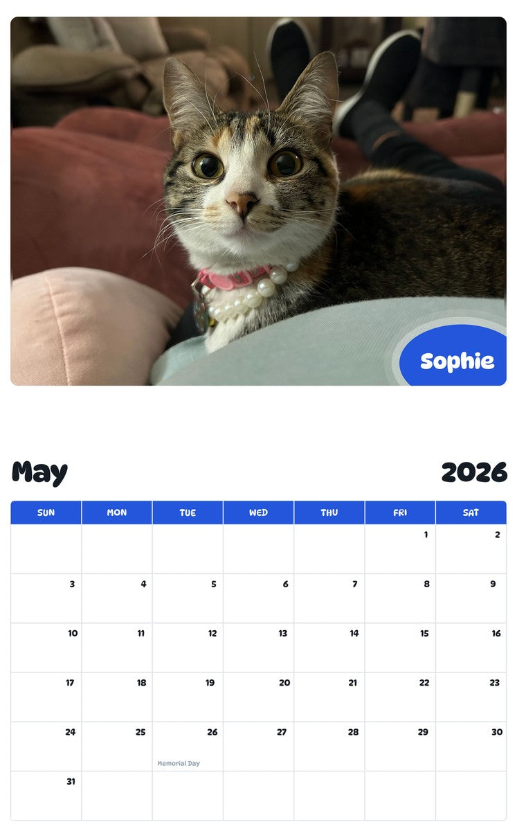 2026 - 2027 Sophie - Pawidols Pet Calendar