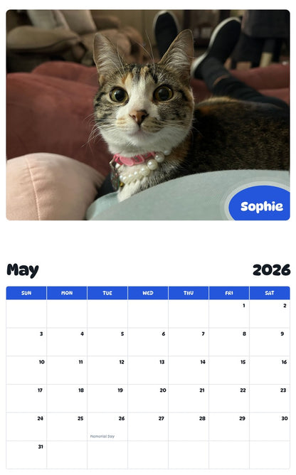 2026 - 2027 Sophie - Pawidols Pet Calendar