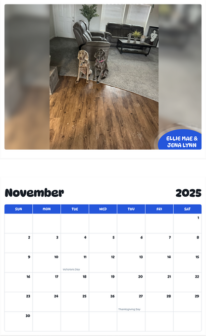 July 2025 - June 2026 Ellie Mae & Jena lynn - Pawidols Pet Calendar