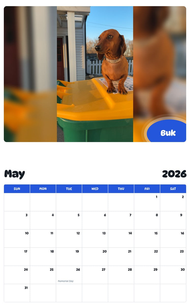 2026 - 2027 Buk - Pawidols Pet Calendar