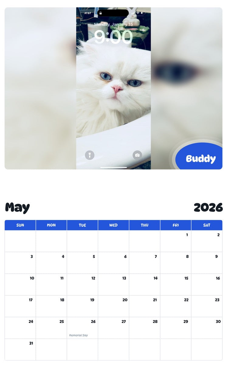 2026 - 2027 Buddy - Pawidols Pet Calendar