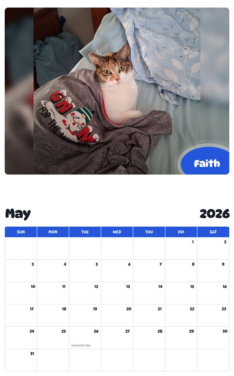 2026 - 2027 Faith - Pawidols Pet Calendar