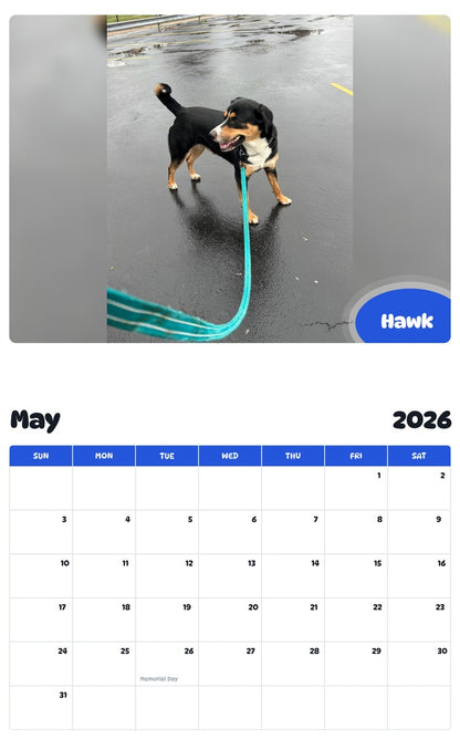 2026 - 2027 Hawk - Pawidols Pet Calendar