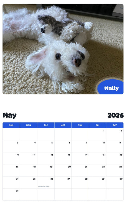 2026 - 2027 Wally - Pawidols Pet Calendar