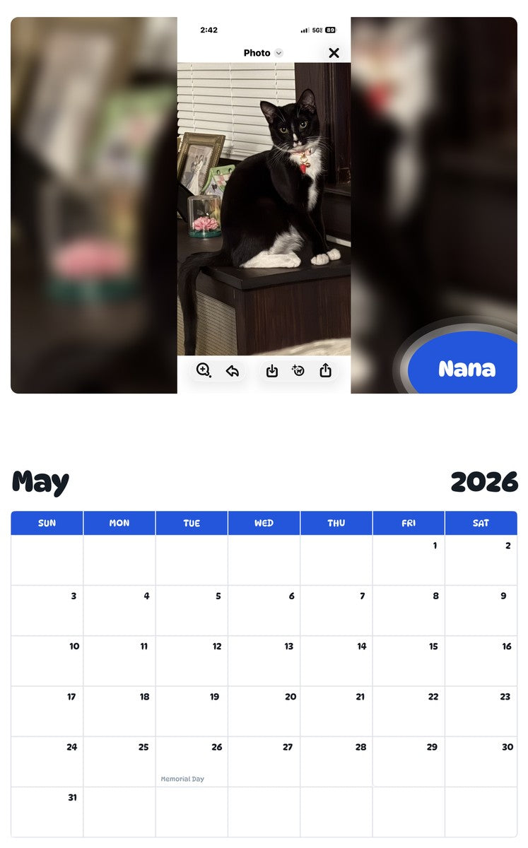 2026 - 2027 Nana - Pawidols Pet Calendar