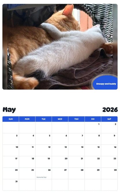 2026 - 2027 Snoopy and buddy - Pawidols Pet Calendar